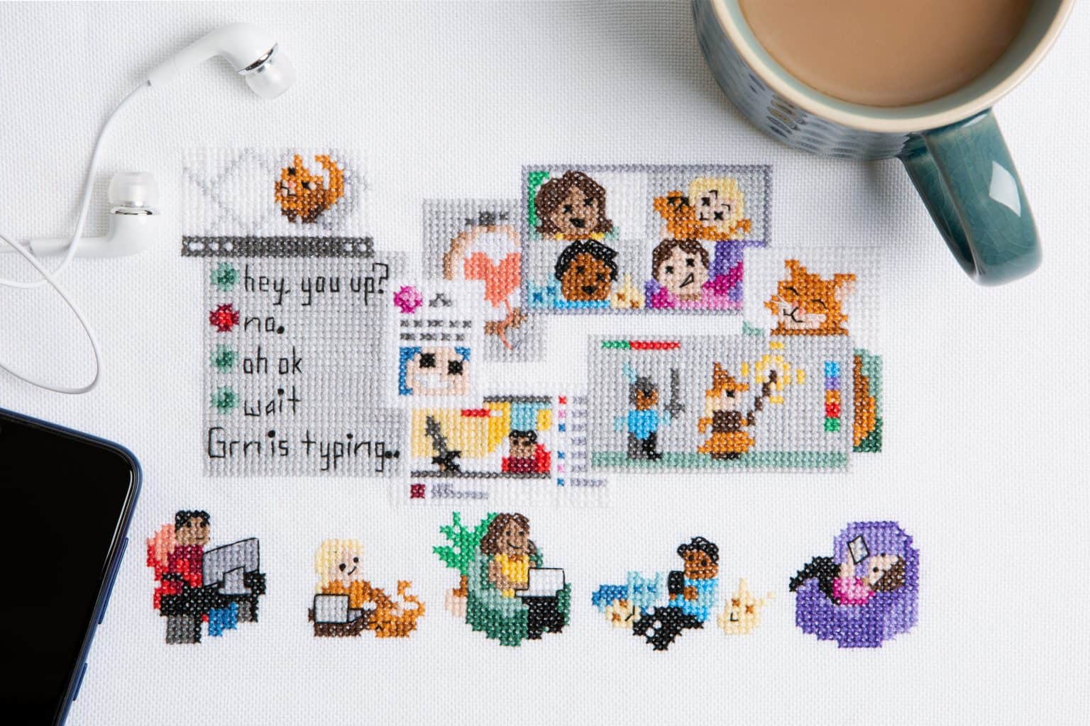 Cross-stitch sampler inspired by XStitch 2021 Calendar - Reflex pattern.
