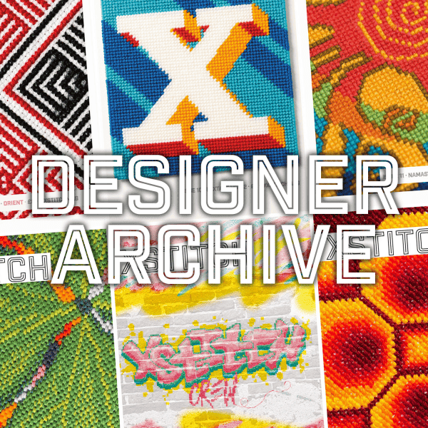 Designer Archive Button Square - Cross Stitch Pattern